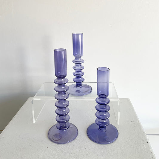 Glass taper candle holder