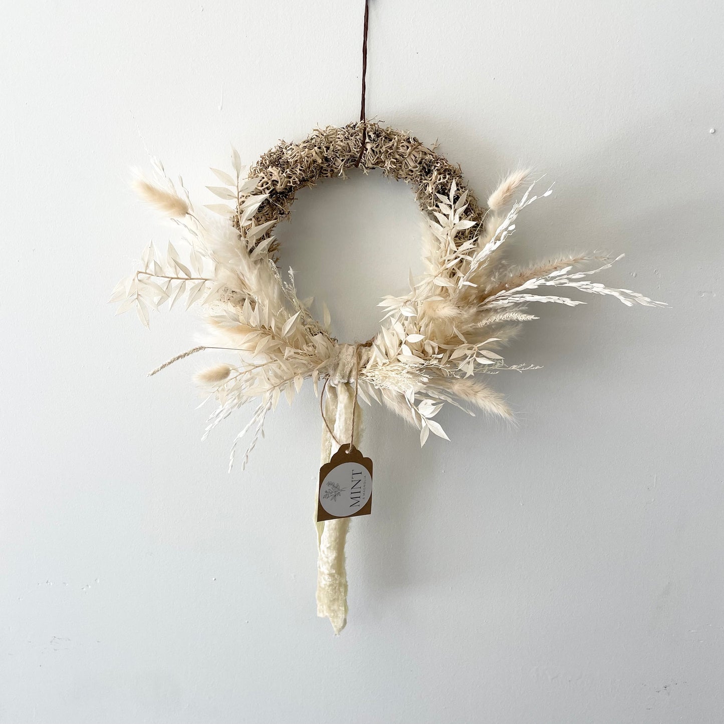Dried white wreath