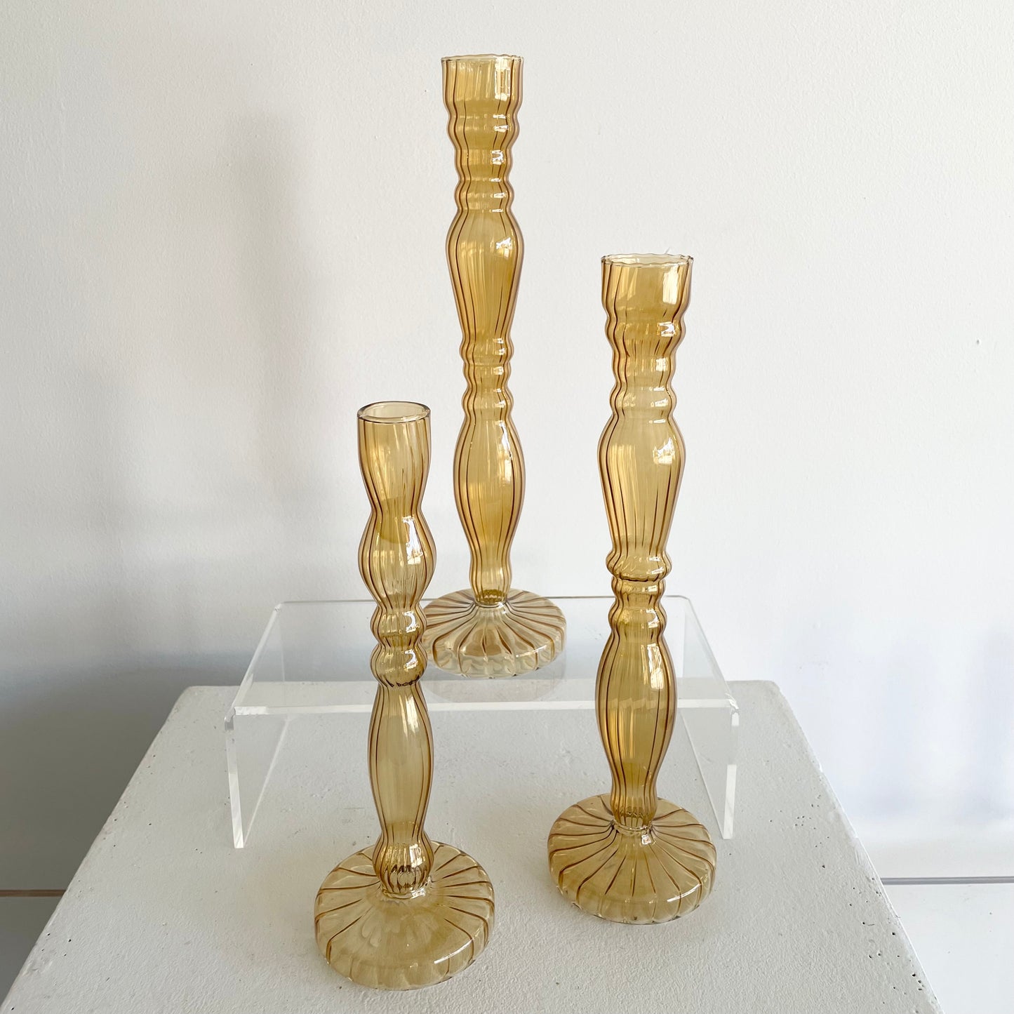 Glass Taper Candle Holder