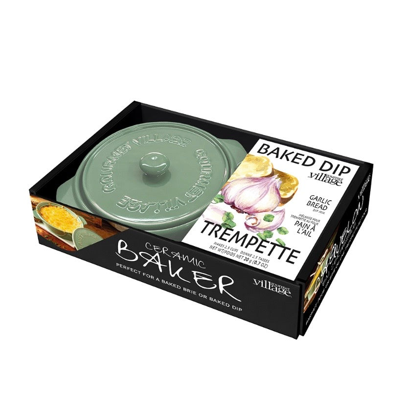 Gourmet du Village Sage Green Ceramic Baker